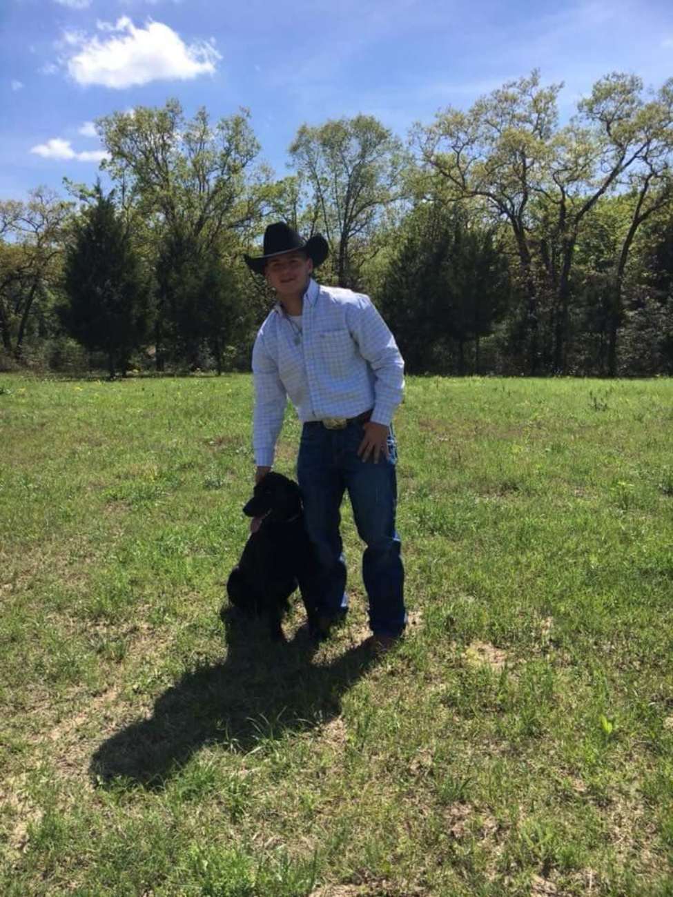 Jacob with his dog, Duece, before the accident.