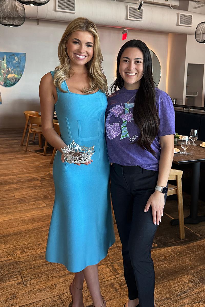 (L-R) Miss America Abbie Stockard with Cizik School of Nursing BSN to PhD student Hannah Zeller.