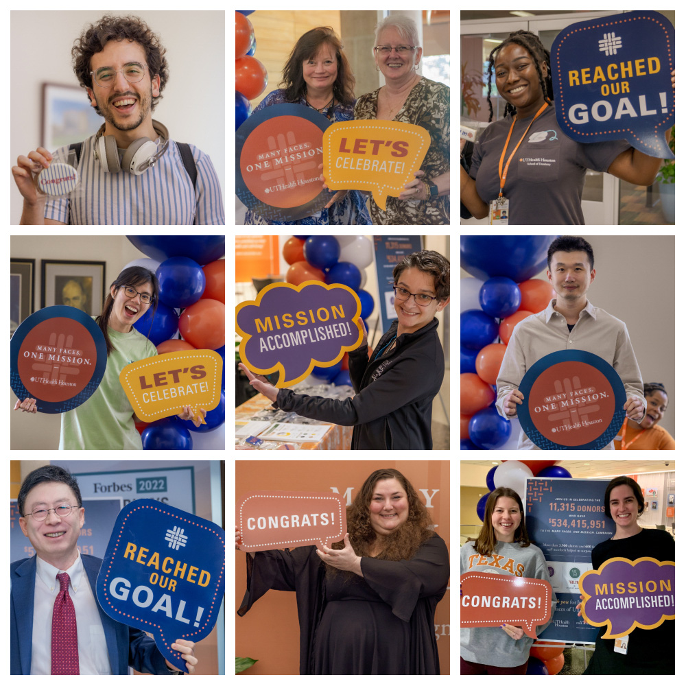 Collage of happy attendees against colorful backgrounds at Fun Fest 2023